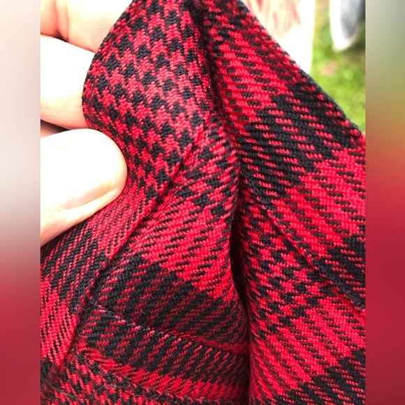 Vintage KILT Red and Black Tartan  & Houndstooth Pleated Kilt - Picture 13 of 16